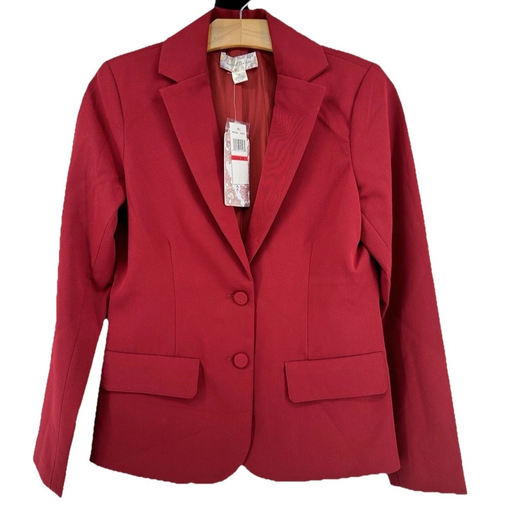 Band of the Free Women's Red 2 Button Blazer Small Lined Pockets NWT